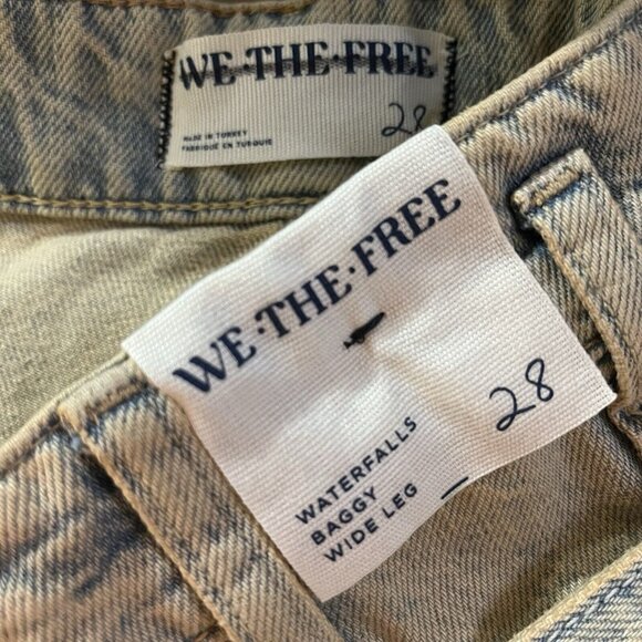 Free People Waterfalls Baggy Wide Leg Jeans We The Free Low Slung NWT Size 28 - Picture 6 of 6